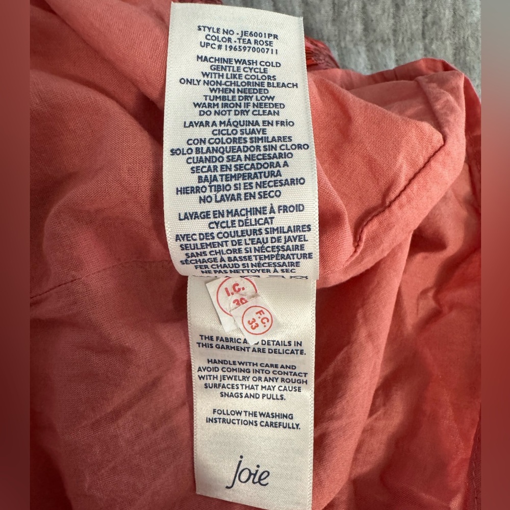 Joie Casual Cotton Red Pink Design Dress Size XS - Picture 10 of 11